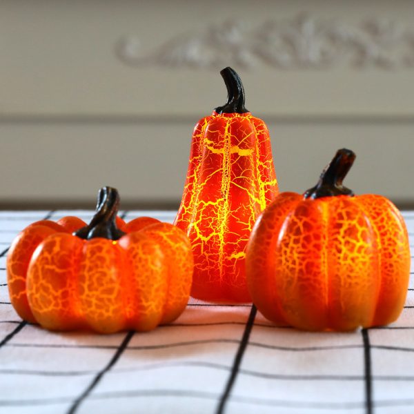 New Halloween Pumpkin Lantern Simulation Pumpkin LED Candle Lamp Resin Luminous Pumpkin - Image 4