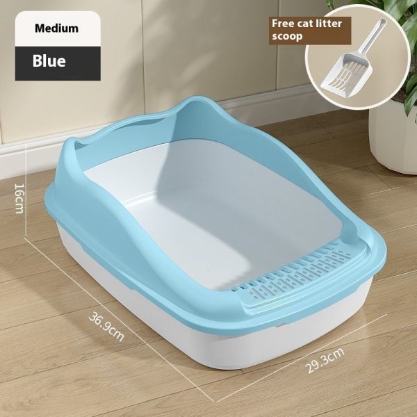 Litter Box Oversized Semi-enclosed Cat Toilet Anti-splash Cat Poop Basin - Image 10