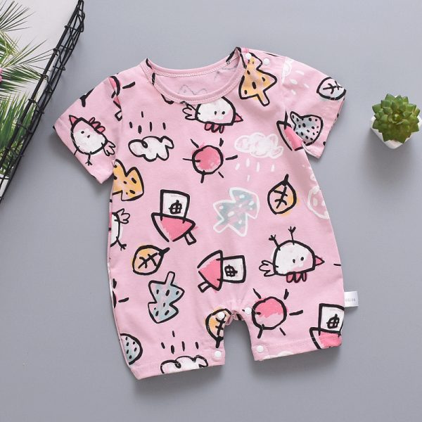 Cartoon Summer Baby Short Sleeve Romper - Image 2