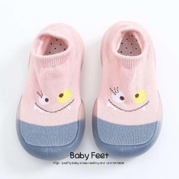 1 Pair Baby Socks Shoes Wear Resistant Flexible Rubber Sole Breathable Baby Infant Toddler Socks Shoes Pink 22/23, Inner Length 13.5cm / 5.3in - Image 5