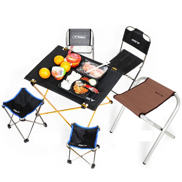 Outdoor camping small folding table aviation light aluminum alloy portable picnic table - Image 3