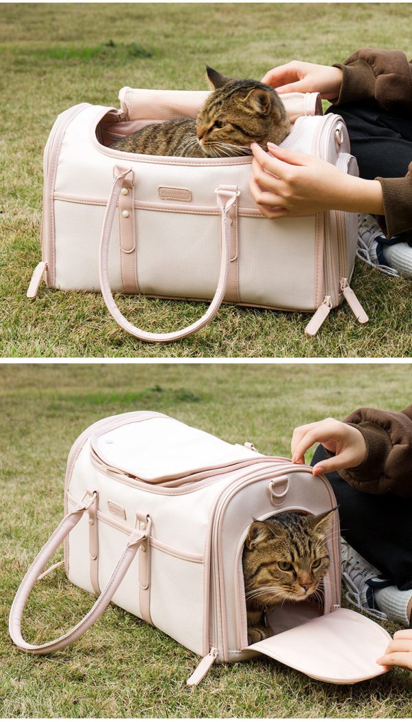 Portable Cat Foreskin Leather Portable Pet Bag Breathable And Foldable - Image 7