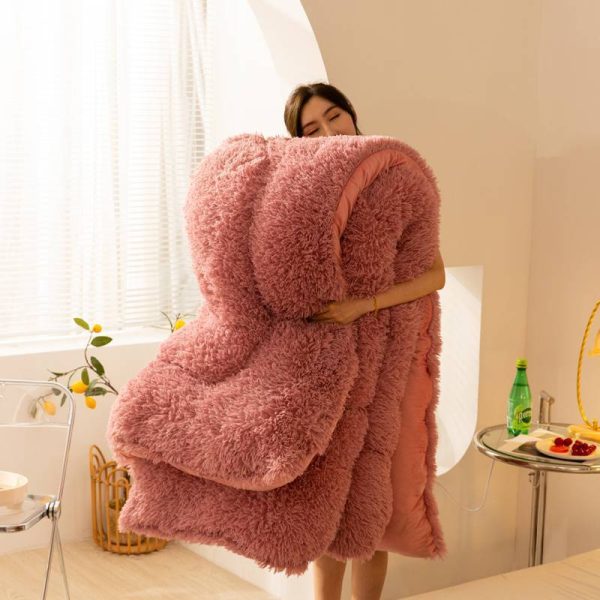 Super Soft Long Fleece Mink Crystal Velvet Thickened Warm Winter Quilt - Image 5