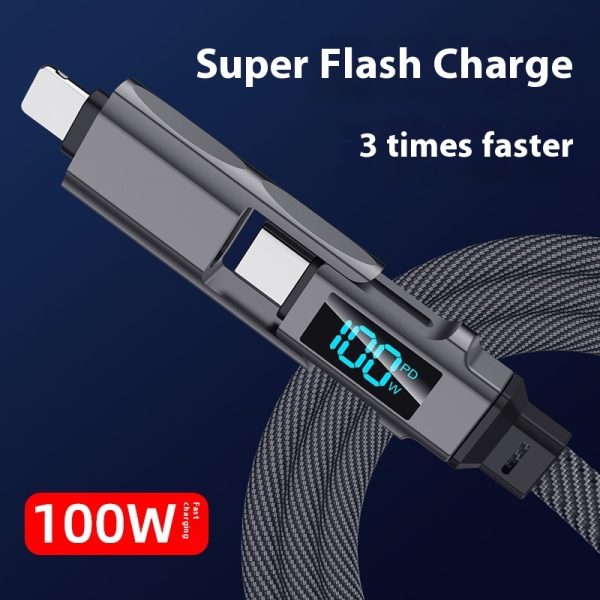 Digital Display Four-in-one Charging Cable Two-to-two Data Cable - Image 2