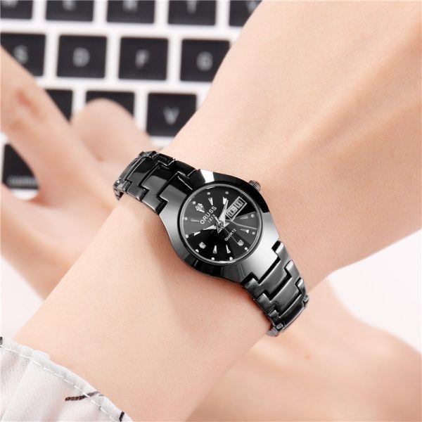 Tungsten Steel Color Waterproof Fashion Student Couple Calendar Quartz Watch - Image 7