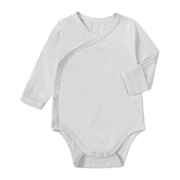 Baby Bamboo Fiber Long Sleeve Baby Bodysuit Jumpsuit - Image 2