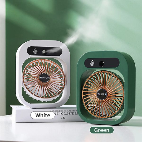 Air Conditioning Fan Desk Misting Fan Air Cooler Cooling USB Rechargeable Humidifier Portable Spray Fan With 3 Wind Speeds Mist Fan For Home - Image 2