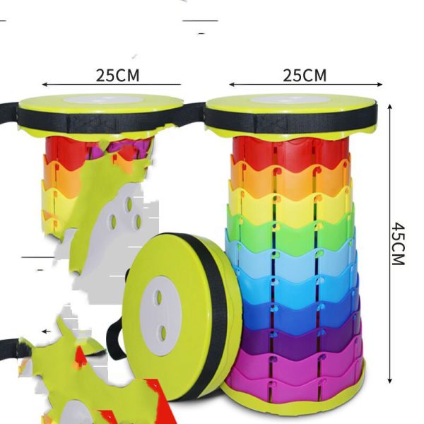 Outdoor Fishing Line Portable Telescopic Stool Multifunctional Plastic Folding Stool - Image 4