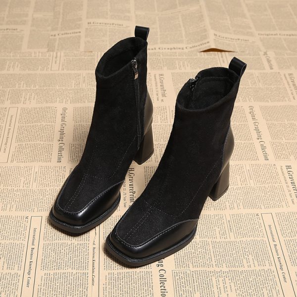 Fat Feet British Style Chunky Heel Booties - Image 6