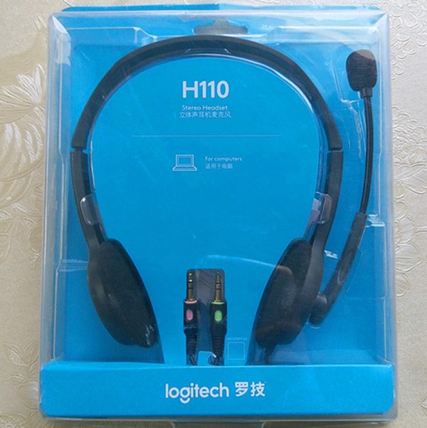 LogitechLogitech H110H111 Stereo Wired Headset Single Double 35 Headset Computer Tablet Headset - Image 6