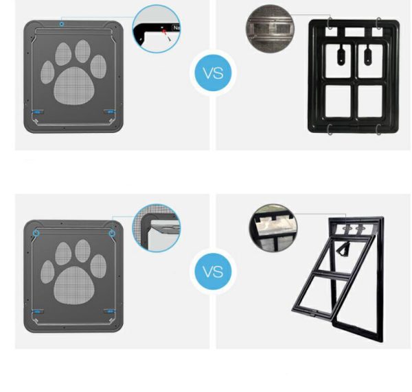 Way Lockable Plastic Pet Big Dog Cat Door For Screen Window Safety Flap Gates Pet Tunnel Dog Fence Free Access Door For Home - Image 5