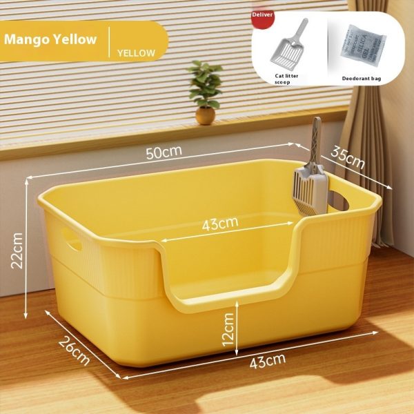 Oversized Splash-proof Cat Litter Box Oversized Open Semi-closed Cat Toilet - Image 5