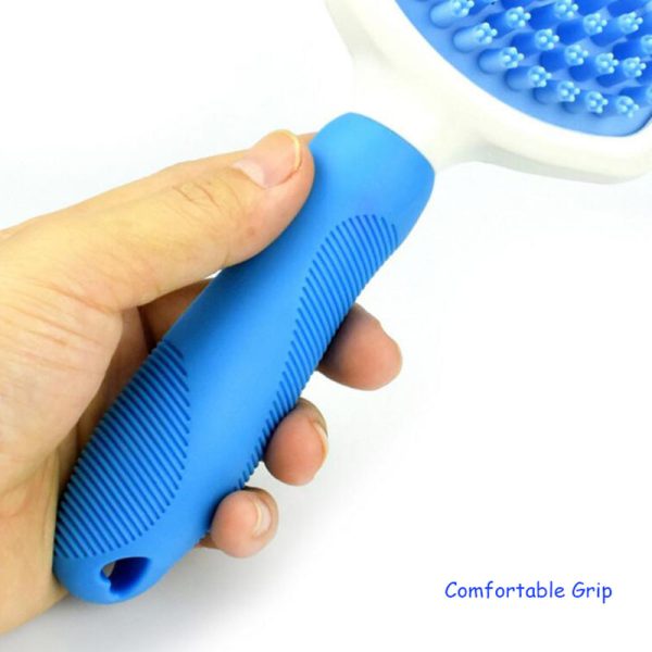 Blue Light High Quality Silicone Pet Dog Cat Grooming Comb Brush For Bathing Cleaning Massage Plastic Brush Comb For Dogs Cats - Image 3