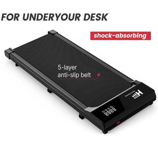 Under Desk Walking Mat Treadmill, Small Portable Office And Home Treadmill, Quiet And Lightweight Flatbed Treadmill With Remote Control - Image 4