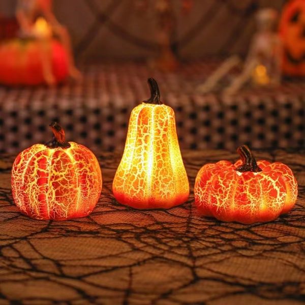 New Halloween Pumpkin Lantern Simulation Pumpkin LED Candle Lamp Resin Luminous Pumpkin - Image 6