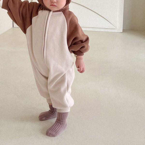 Baby Jumpsuit Zipper Hooded Fleece Sweater - Image 4