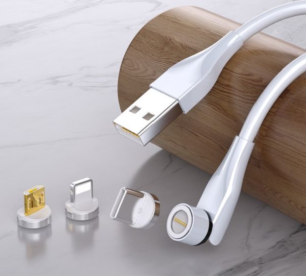 Three In One Data Cable 540 Degree Rotation Spherical Magnetic Charging