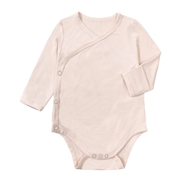 Baby Bamboo Fiber Long Sleeve Baby Bodysuit Jumpsuit - Image 4