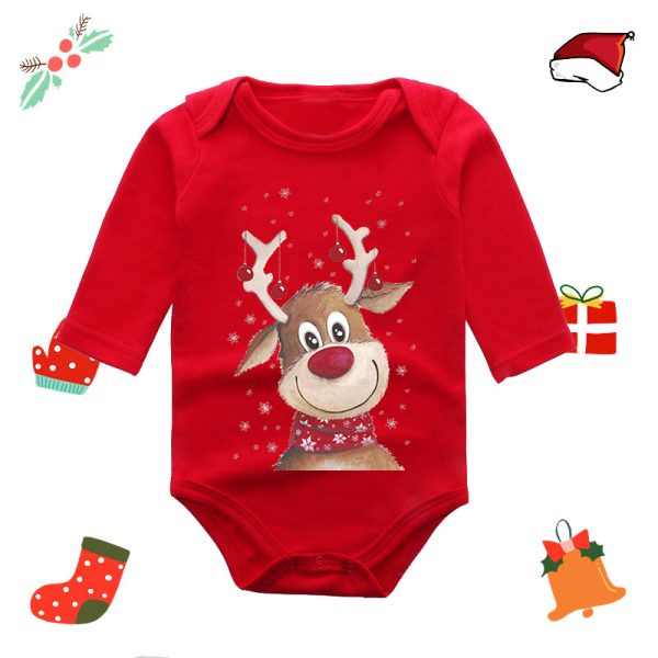 Long Sleeve Red Elk Baby Newborn Jumpsuit - Image 10