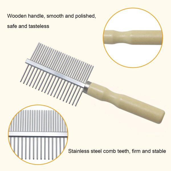 Wooden Handle Grooming Comb For Dogs Cats Pet - Image 7