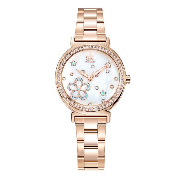 New Women's Steel Belt Diamond Quartz Watch - Image 4