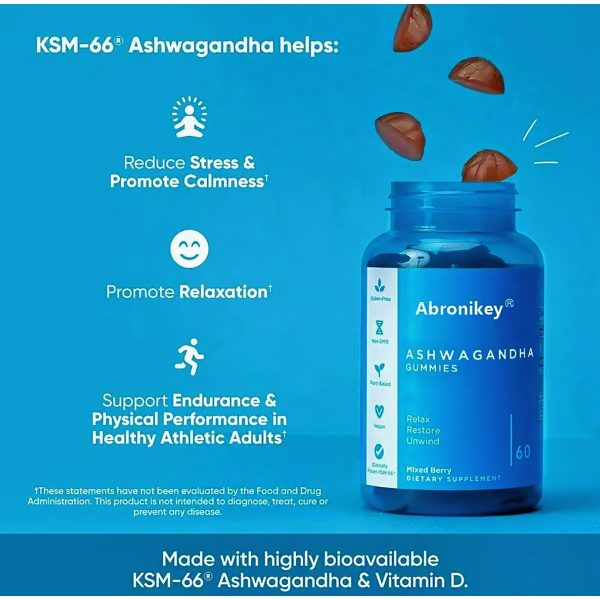 Ashwagandha 2000 Mg& Vitamin D2 C Gummy,Extra Strength,KSM-77 High Potency,10 Withanolide,Delicious Mixed Berry, Ayurvedic Supplement,Vegan,Gluten-Free&Gelatin-Free-60 Count - Image 4