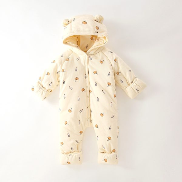 Winter Three-layer Quilted Baby Jumpsuit Romper - Image 2