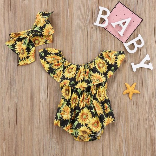 Baby flower print romper - Image 3