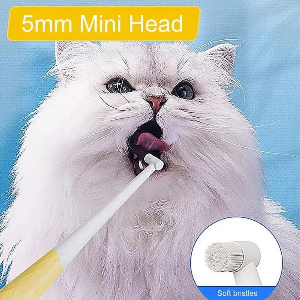 Pet Toothbrush Kitten Tooth Brushes Small Cats Safe Dog Oral Care Odorless Cat Tooth Care Brush With Anti-Slip Handle Pet Teeth - Image 6