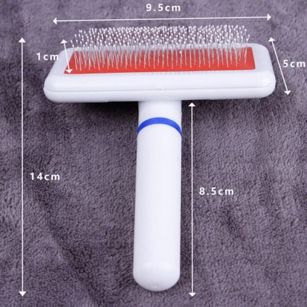 Fur Collar White Needle Comb Dog Grooming Comb With Protection Head Cat Dog Brush Brush Plastic Handle Airbag Needle Comb - Image 6