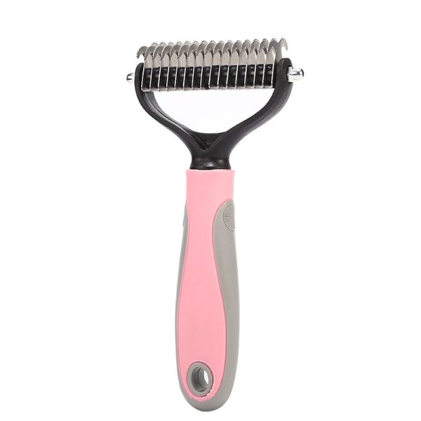 Stainless Double-sided Pet Brush Hair Removal Comb Grooming Dematting Dog Grooming Shedding Tools - Image 4