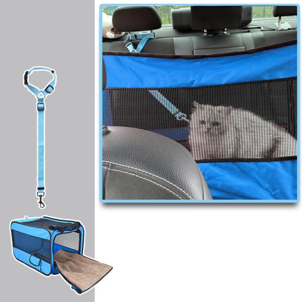 Pet Travel Carrier Bag Portable Pet Bag Folding Fabric Pet Carrier Travel Carrier Bag For Pet Cage With Locking Safety Zippers - Image 3