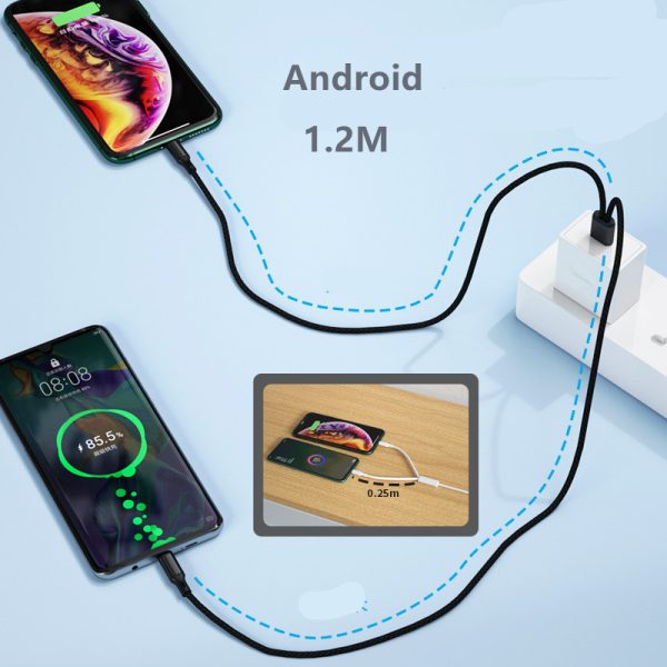 Two In One Data Cable One In Two Charging Cable Fast Charging 5A Cable - Image 9