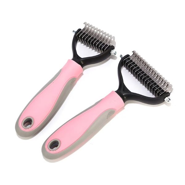 Stainless Double-sided Pet Brush Hair Removal Comb Grooming Dematting Dog Grooming Shedding Tools - Image 6