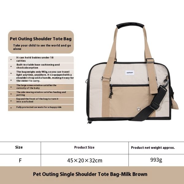 Outdoor Portable One-shoulder Crossbody Breathable Light Canvas Cat Bag Pet Bag - Image 6