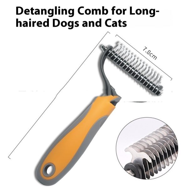 Pets Fur Knot Cutter Dog Grooming Shedding Tools Pet Cat Hair Removal Double-sided Comb Brush - Image 9