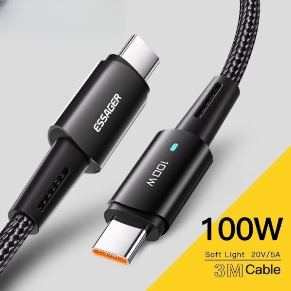 PD100W Fast Charge Data Cable For Mobile Phone Tablet Typec Fast Charging