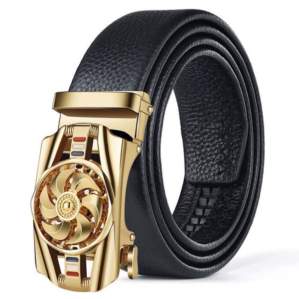 Good Luck Coming Men's Leather Belt Comfortable Click Belt Young Business - Image 6