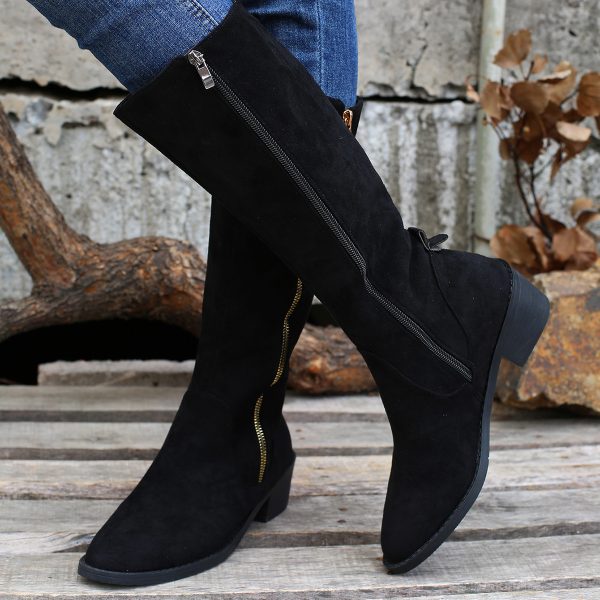 Autumn Long Tube Retro Chunky Heel Short Boots - Image 8