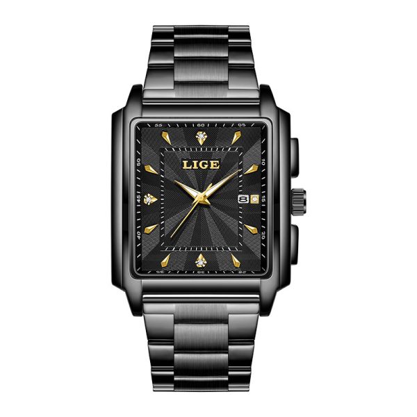 Men's Square Large Dial Steel Belt Simple Watch - Image 7