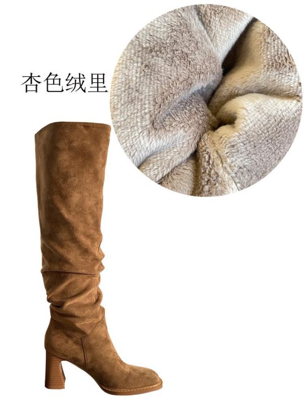 High Leg Boot High Heel Riding Boots Square Head Small Thick Leg Length - Image 8