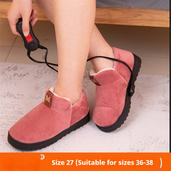 Feet Warmer Plug-in Electrothermal Shoes Rechargeable Walking Female Male Heating Thermal Cotton Slippers - Image 10