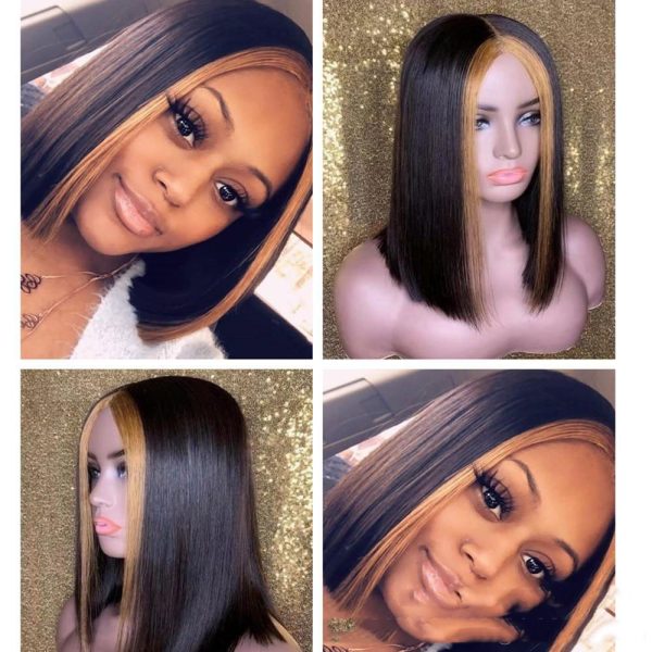 Highlight Ombre  Transparent Lace Wig Human Hair - Image 2