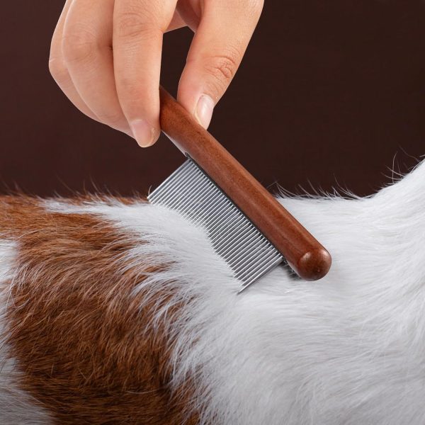 Wooden Handle Pet Comb Grooming Tool For Long And Short Haired Dog Cat And Other Pets - Image 9