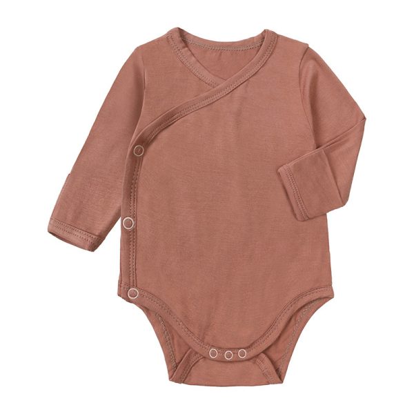 Baby Bamboo Fiber Long Sleeve Baby Bodysuit Jumpsuit - Image 5