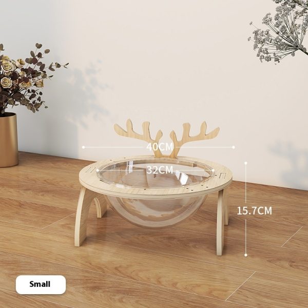 Antlers Cat Nest Four Seasons Universal Pet Supplies Chamfer Space Capsule Solid Wood Cat Bed - Image 4