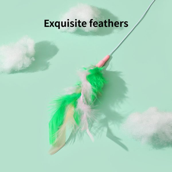 Interactive Cat Toy Feather Wand With Bell Refills Bells And Feathers Attention And Stimulate Harmless Durable And Unbreakable - Image 8