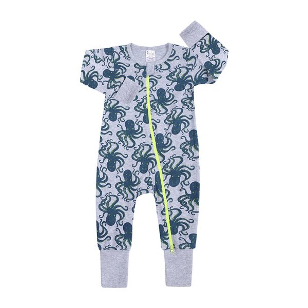 Spring And Autumn Long Sleeve Cotton Baby Jumpsuit Male And Female Baby Home Romper - Image 9