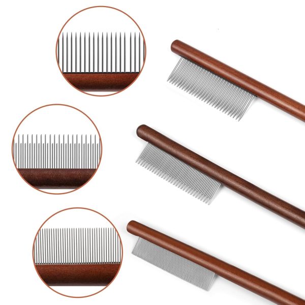 Wooden Handle Pet Comb Grooming Tool For Long And Short Haired Dog Cat And Other Pets - Image 6