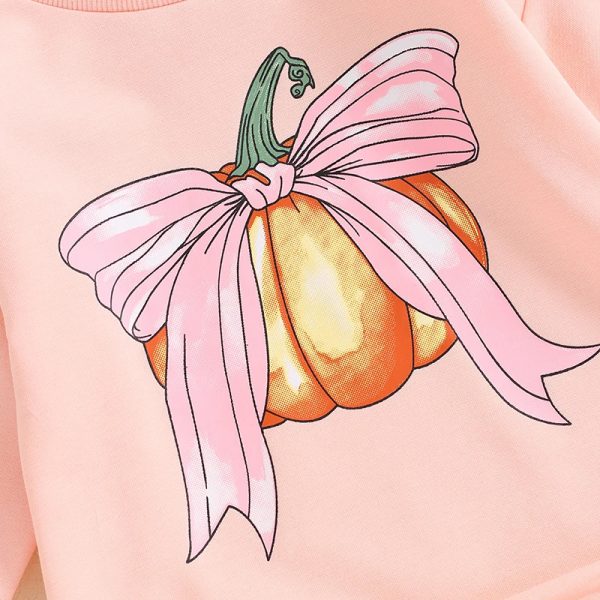 Baby Girl Pumpkin Print Overalls - Image 9